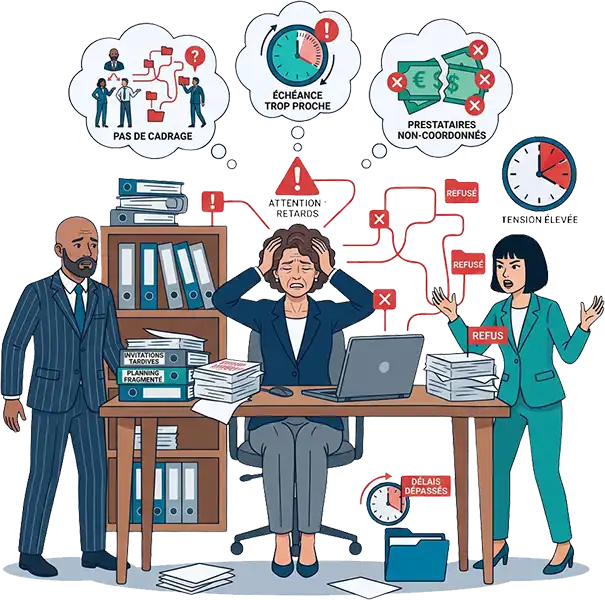 Problème organisation événement entreprise Problème d'organisation d'un événement pour une entreprise
